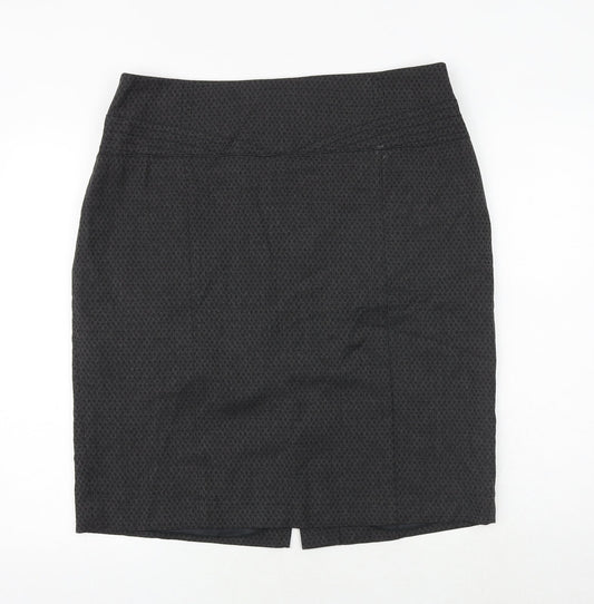 NEXT Womens Grey Geometric Polyester A-Line Skirt Size 38 in Zip