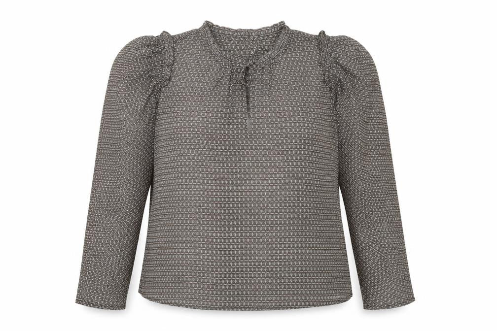JOIE Womens Brown Geometric Polyester Basic Blouse Size XL Round Neck