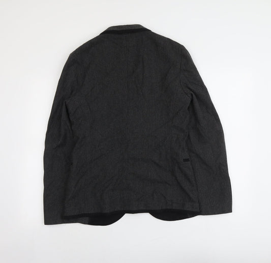 Zara Mens Grey Cotton Jacket Blazer Size 36 Regular