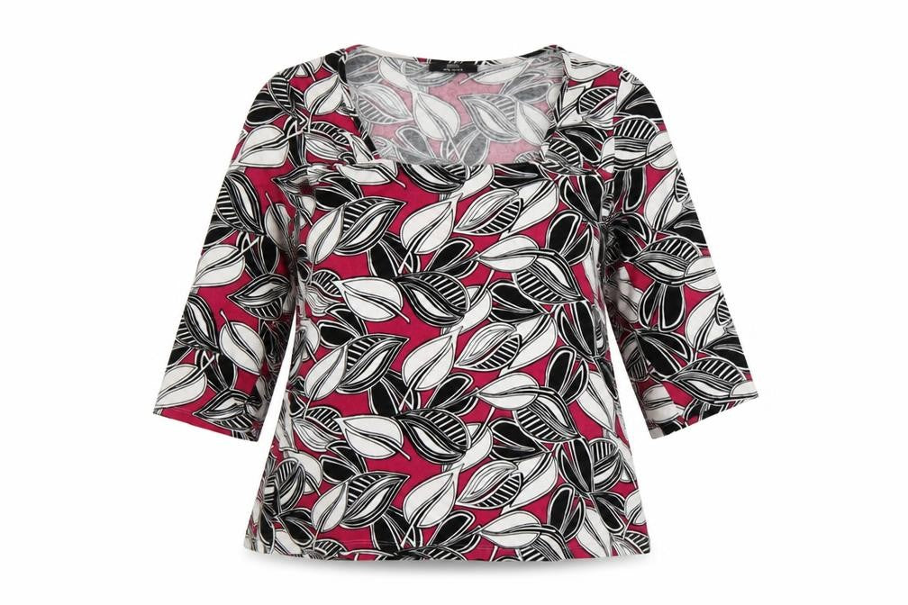 Marks and Spencer Womens Multicoloured Geometric Viscose Basic Blouse Size 14 Square Neck
