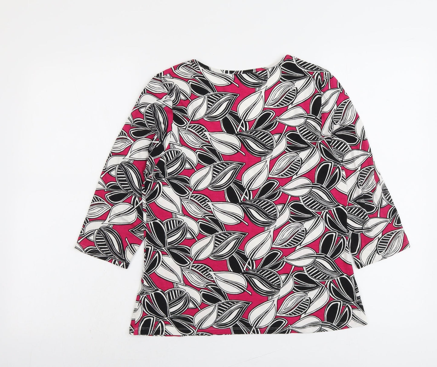 Marks and Spencer Womens Multicoloured Geometric Viscose Basic Blouse Size 14 Square Neck