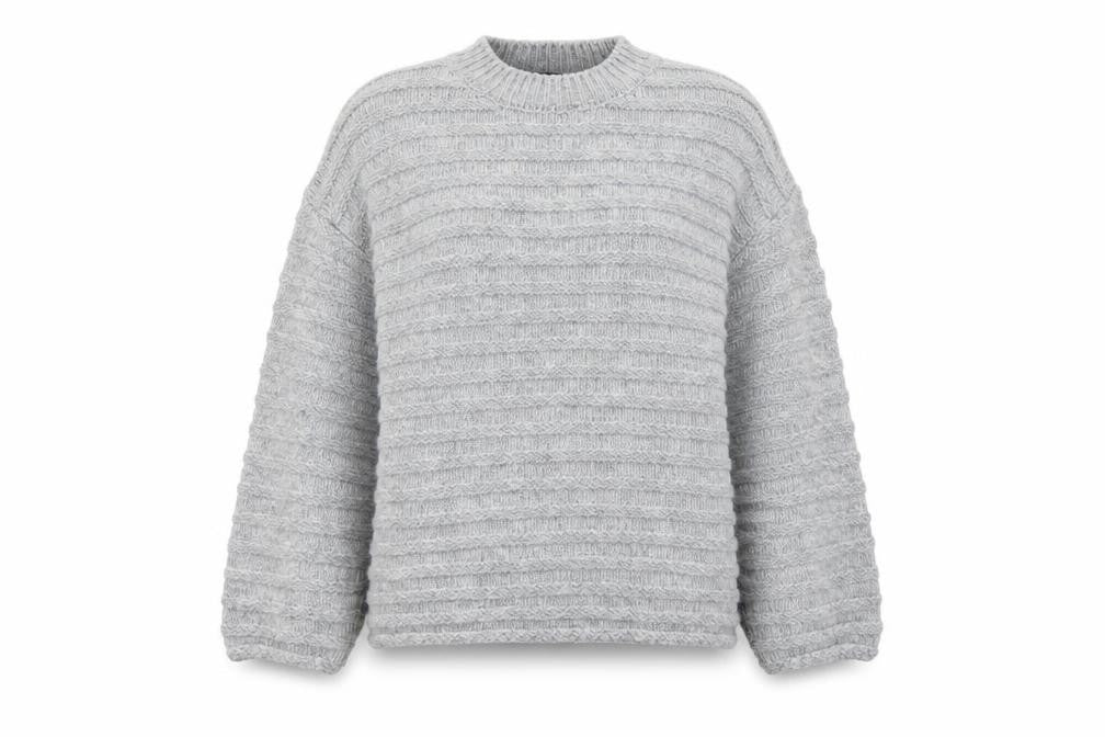 Marks and Spencer Womens Grey Round Neck Acrylic Pullover Jumper Size XL