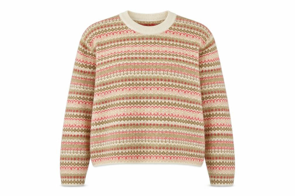 Marks and Spencer Womens Multicoloured Round Neck Geometric Acrylic Pullover Jumper Size XL