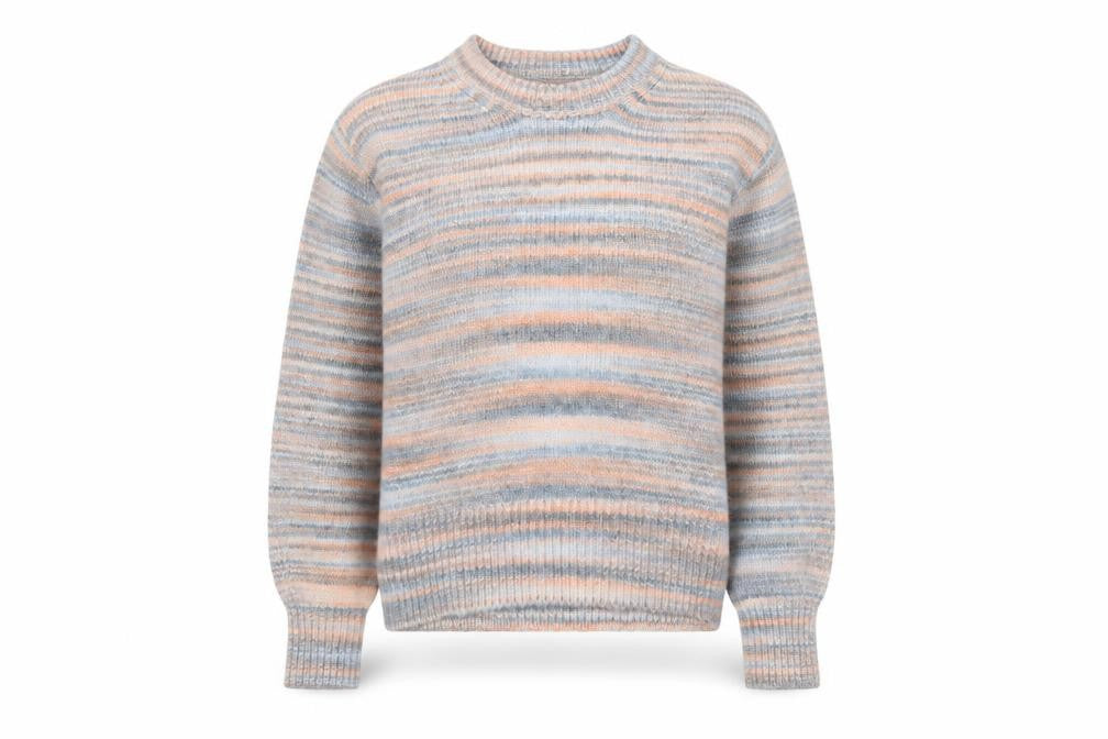 Marks and Spencer Womens Multicoloured Round Neck Striped Acrylic Pullover Jumper Size M