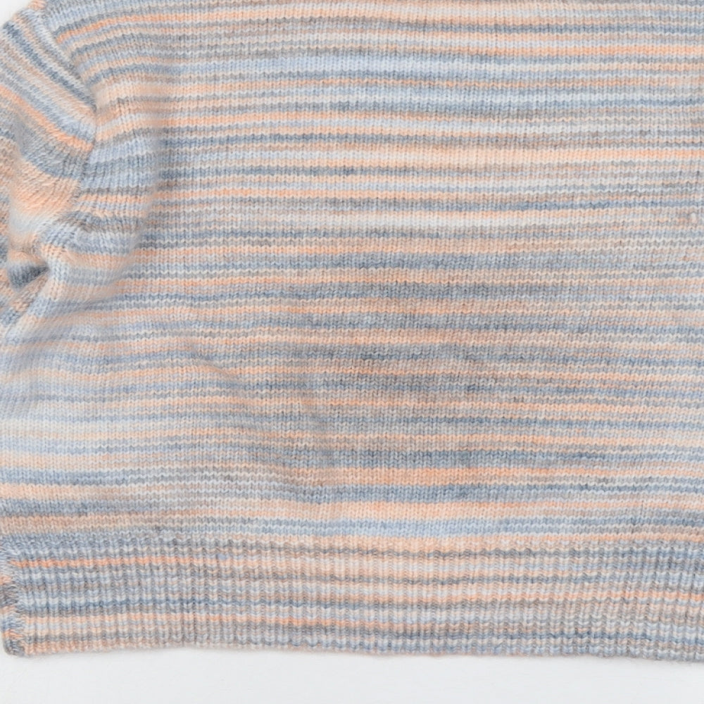 Marks and Spencer Womens Multicoloured Round Neck Striped Acrylic Pullover Jumper Size M