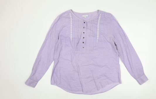 Gap Womens Purple Cotton Basic Blouse Size S Round Neck