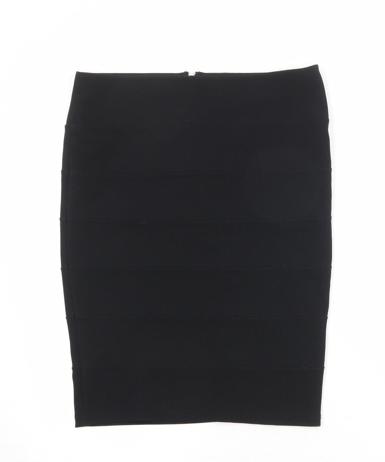 Topshop Womens Black Polyester Straight & Pencil Skirt Size 12 Zip