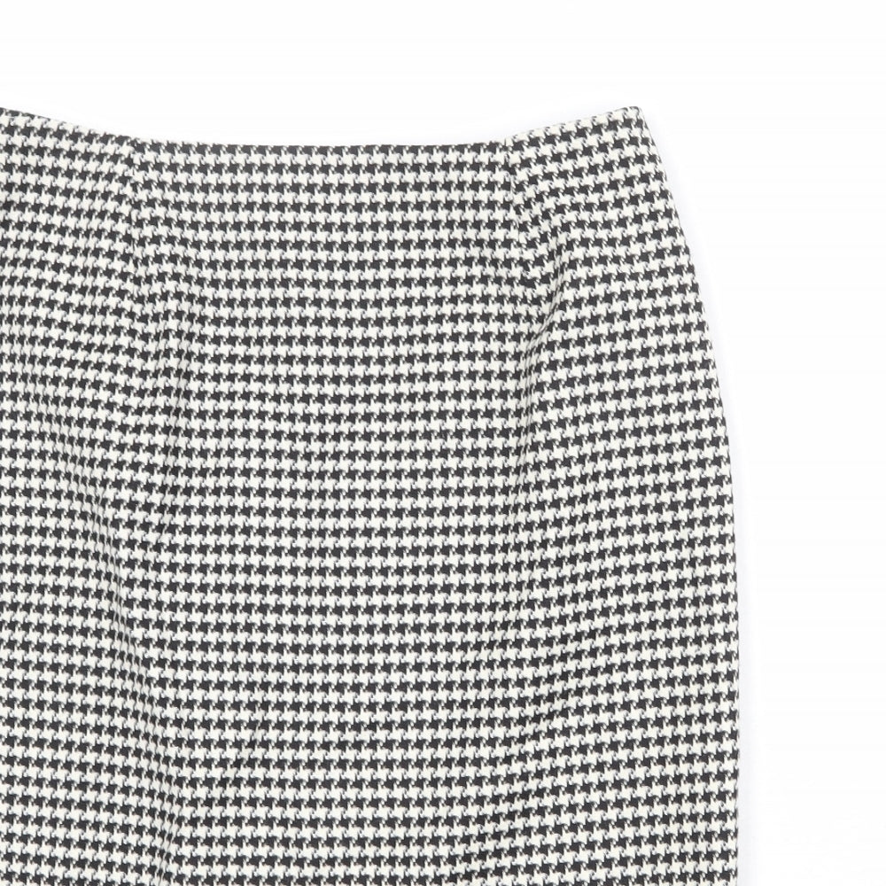 Precis Womens Black Geometric Wool A-Line Skirt Size 12 Zip