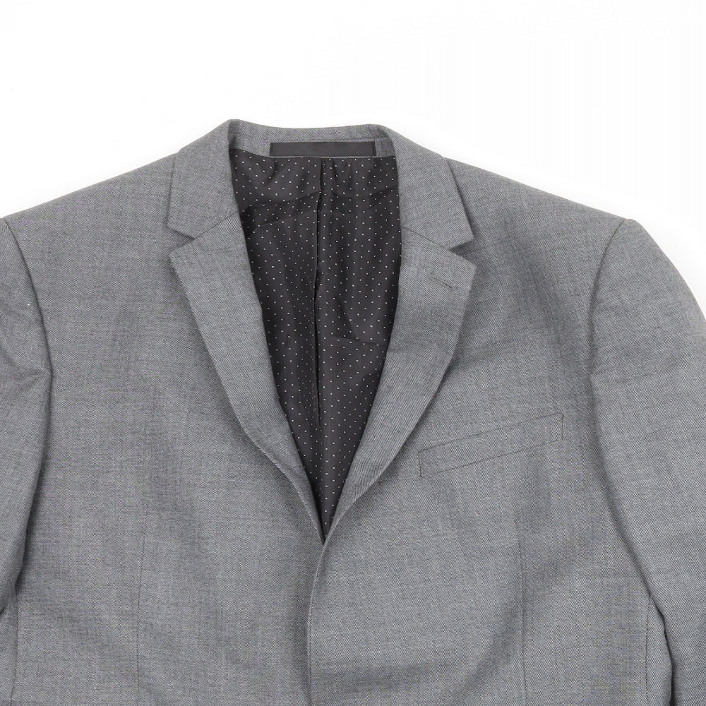 Marks and Spencer Mens Grey Polyester Jacket Suit Jacket Size 42 Regular