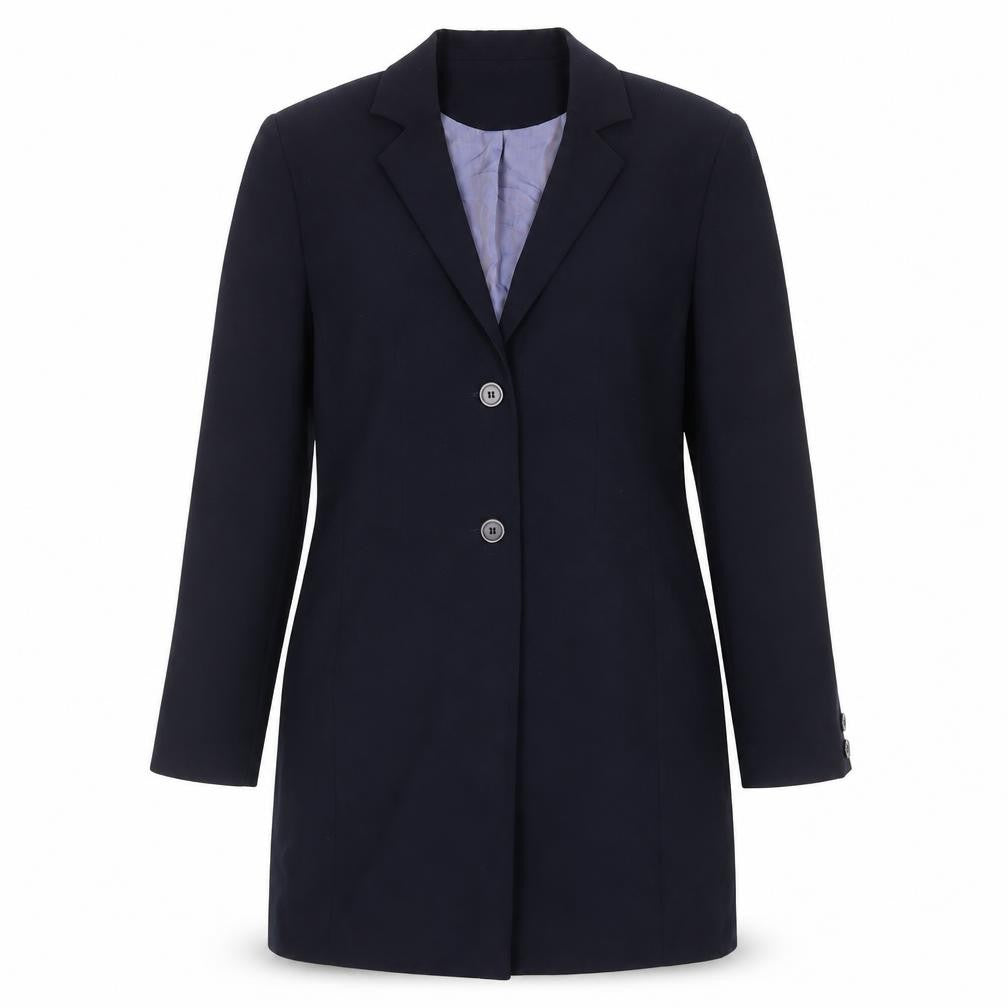 Richards Womens Blue Polyester Jacket Blazer Size 12 - Longline