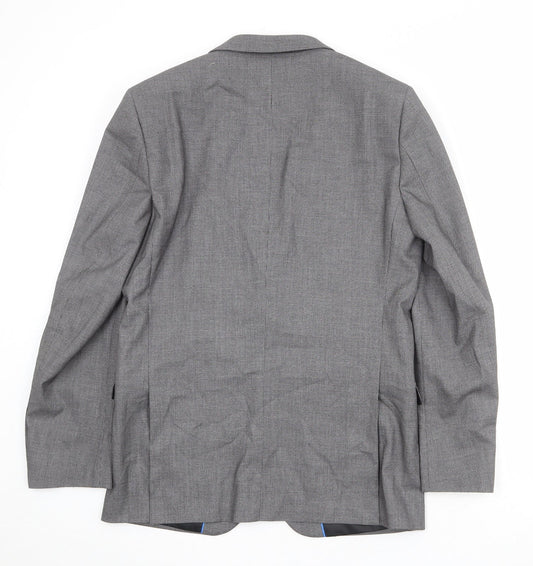 OneSix5ive Mens Grey Polyester Jacket Suit Jacket Size 40 Regular