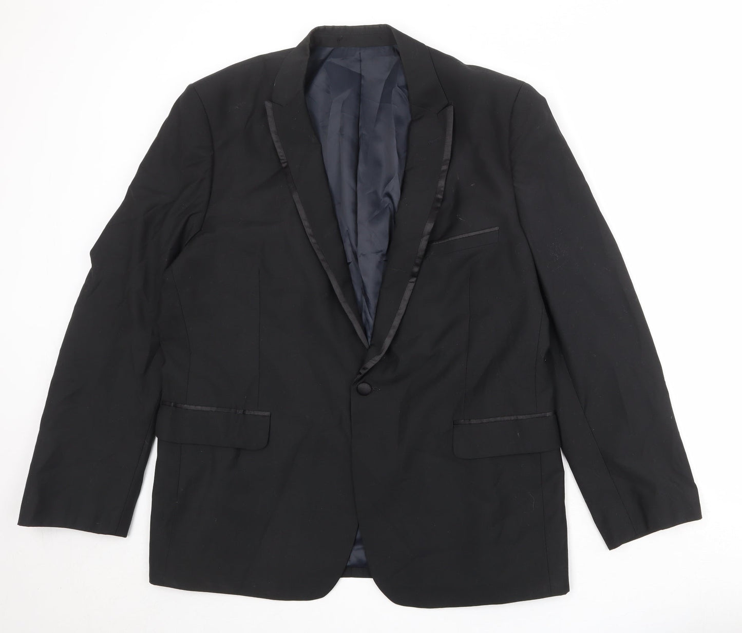 French Connection Mens Black Polyester Jacket Suit Jacket Size 44 Regular - Satin Trim
