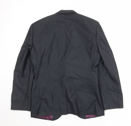 NEXT Mens Grey Polyester Jacket Suit Jacket Size 38 Regular
