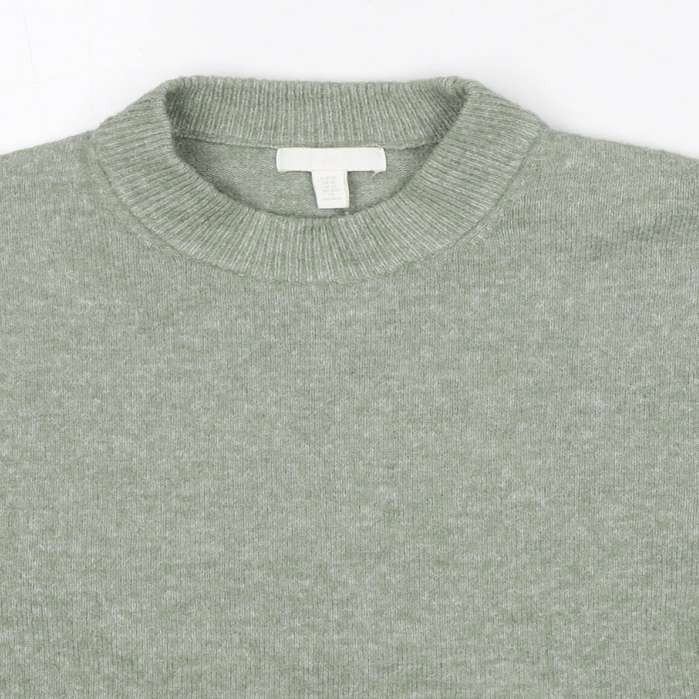H&M Womens Green High Neck Polyester Pullover Jumper Size XS