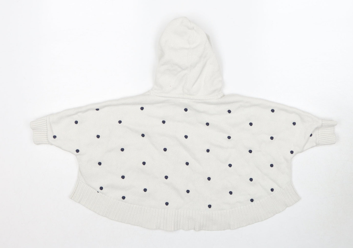 Gap Girls Ivory Round Neck Polka Dot Cotton Pullover Jumper Size 3 Years Pullover