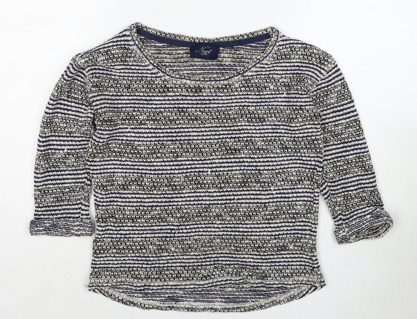 NEXT Womens Multicoloured Boat Neck Cotton Pullover Jumper Size 6