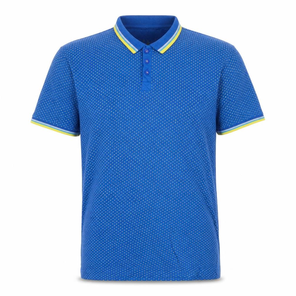 Lee Cooper Mens Blue Polka Dot Cotton Polo Size M Collared Pullover