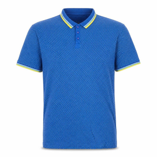 Lee Cooper Mens Blue Polka Dot Cotton Polo Size M Collared Pullover