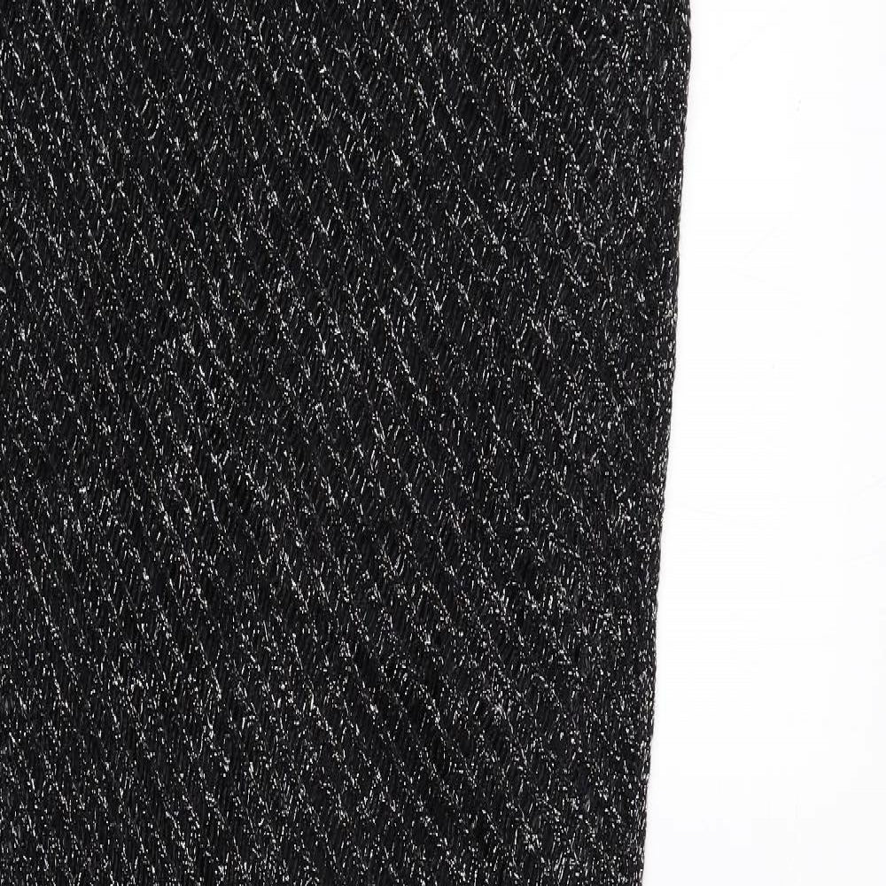 Marks and Spencer Womens Black Cotton A-Line Size M Round Neck Pullover