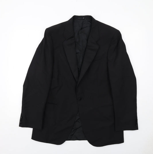 St Michael Mens Black Polyester Tuxedo Suit Jacket Size 40 Regular
