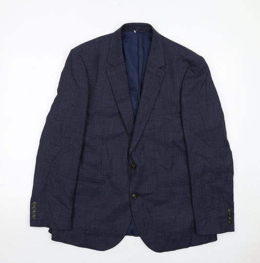 Marks and Spencer Mens Blue Polyester Jacket Suit Jacket Size 42 Regular