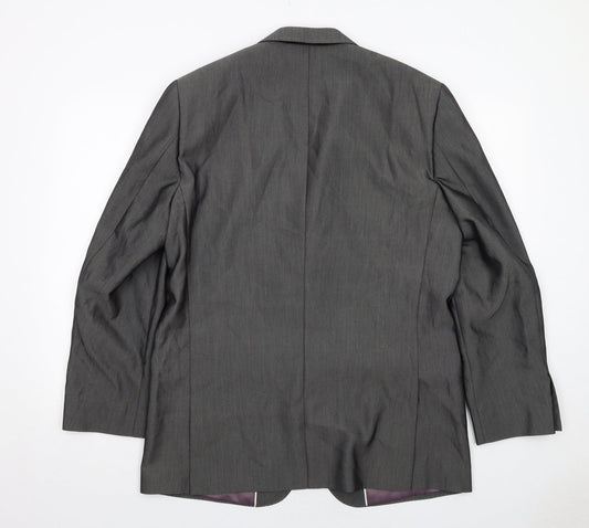 Aspen&Court Mens Grey Polyester Jacket Suit Jacket Size 42 Regular