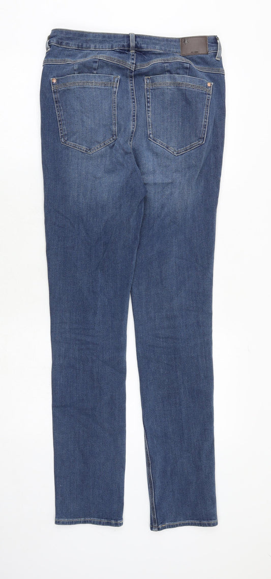 Marks and Spencer Womens Blue Polyester Skinny Jeans Size 30 in Regular Zip