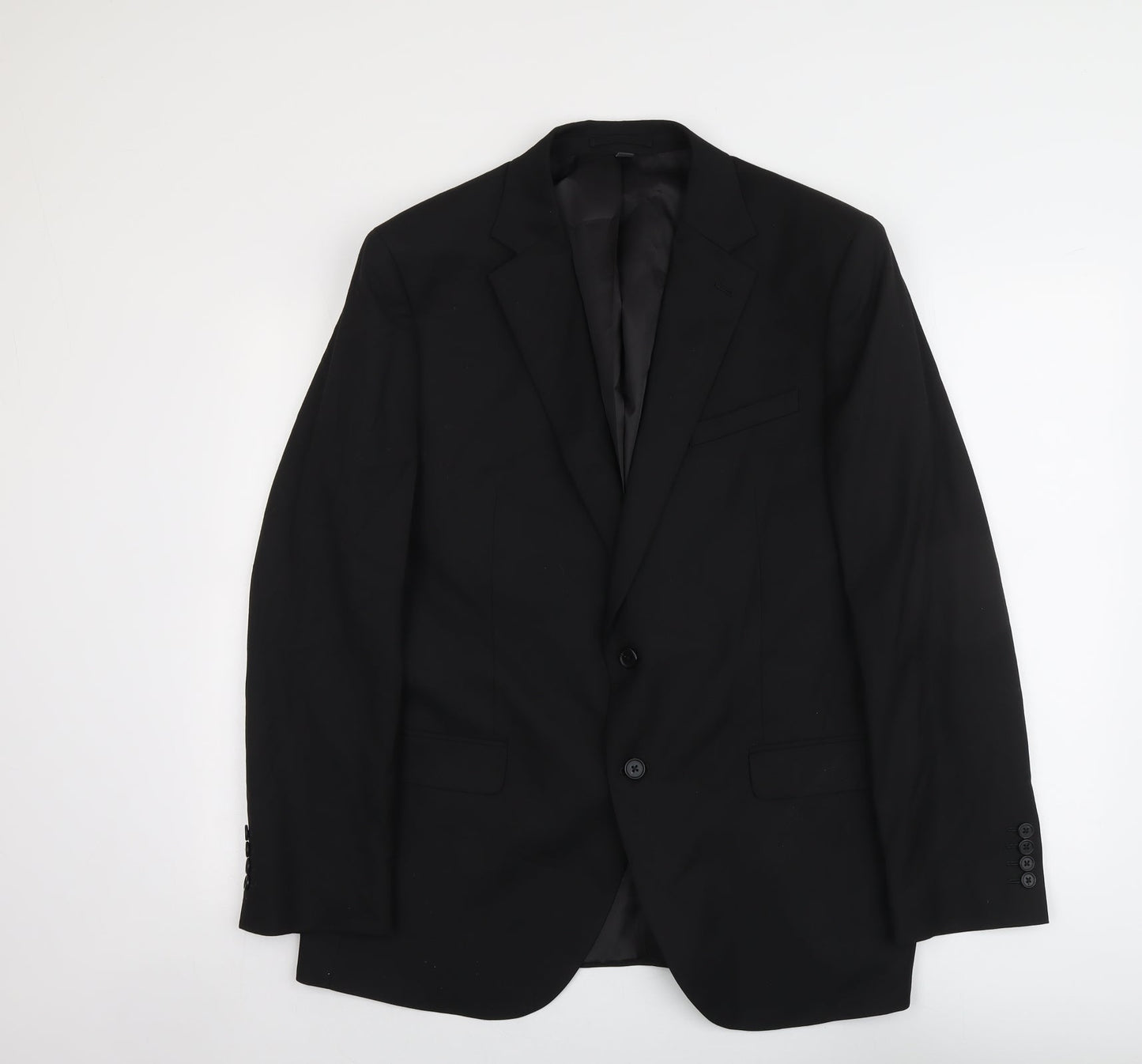 Marks and Spencer Mens Black Polyester Jacket Suit Jacket Size 42 Regular
