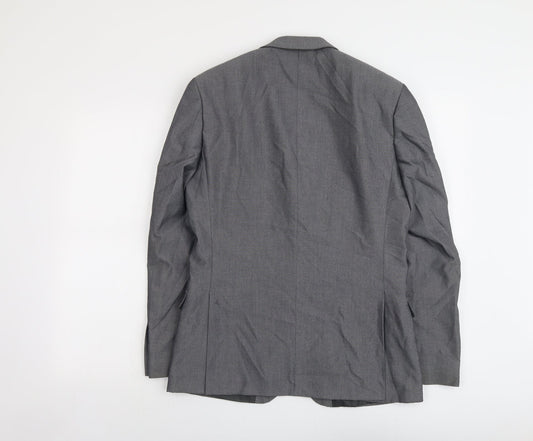 Red Herring Mens Grey Polyester Jacket Suit Jacket Size 38 Regular