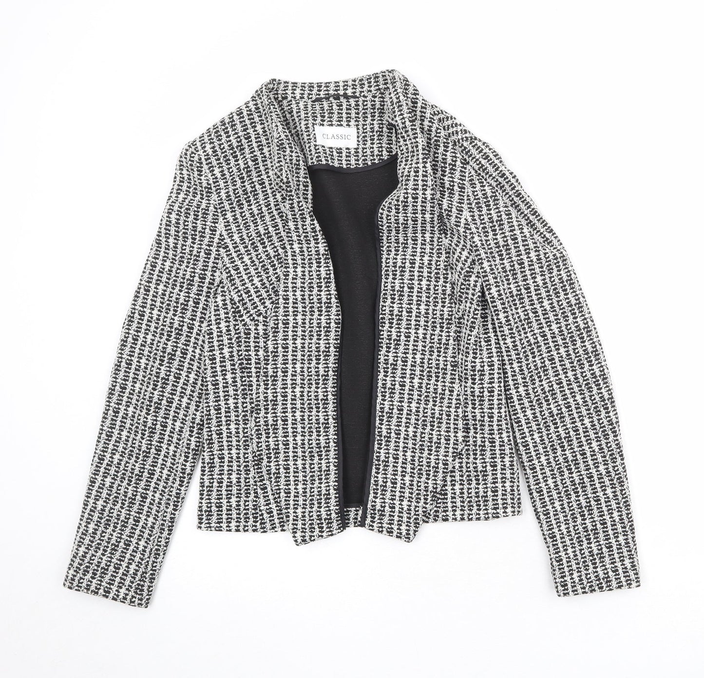 Marks and Spencer Womens Black Geometric Jacket Blazer Size 12