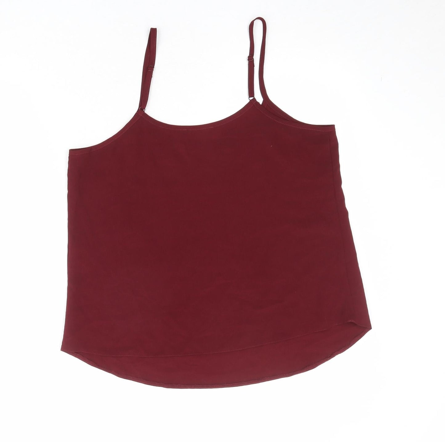 Select Womens Red Polyester Basic Tank Size 14 Round Neck