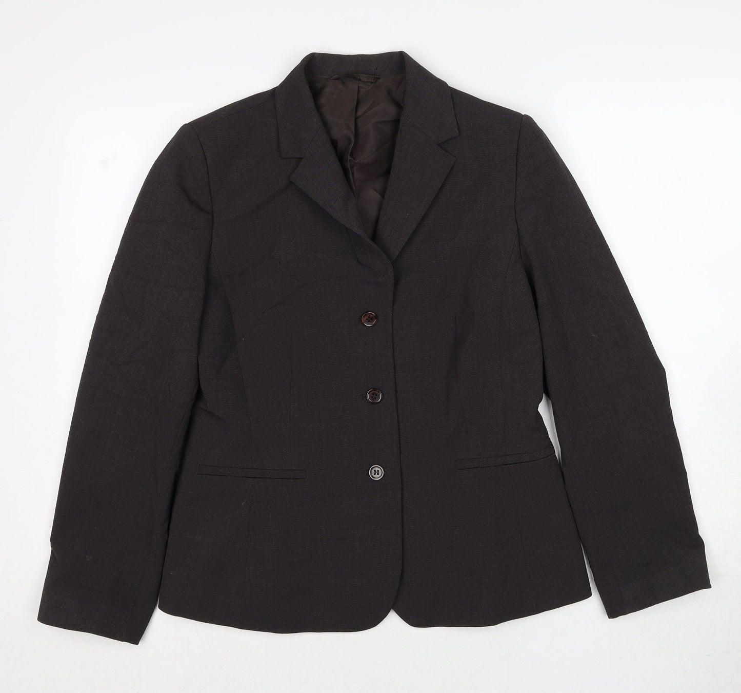 NEXT Womens Brown Polyester Jacket Blazer Size 12