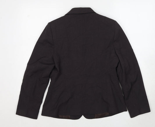 NEXT Womens Brown Polyester Jacket Blazer Size 12