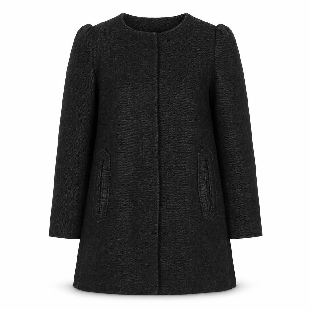 ESPRIT Womens Grey Overcoat Coat Size 12 Button