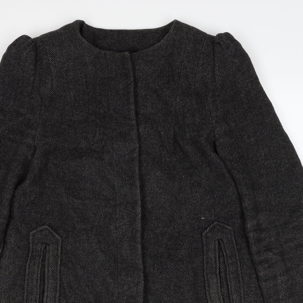 Esprit Womens Grey Overcoat Coat Size 12 Button