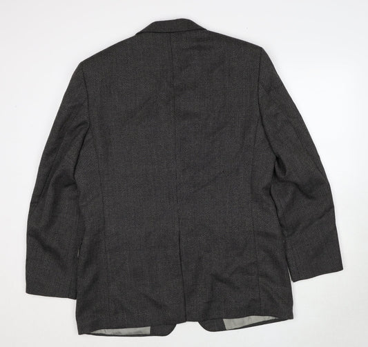 Marks and Spencer Mens Grey Wool Jacket Blazer Size 42 Regular