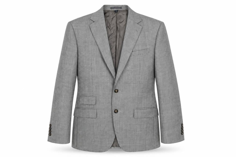 Marks and Spencer Mens Grey Plaid Wool Jacket Suit Jacket Size 40 Regular