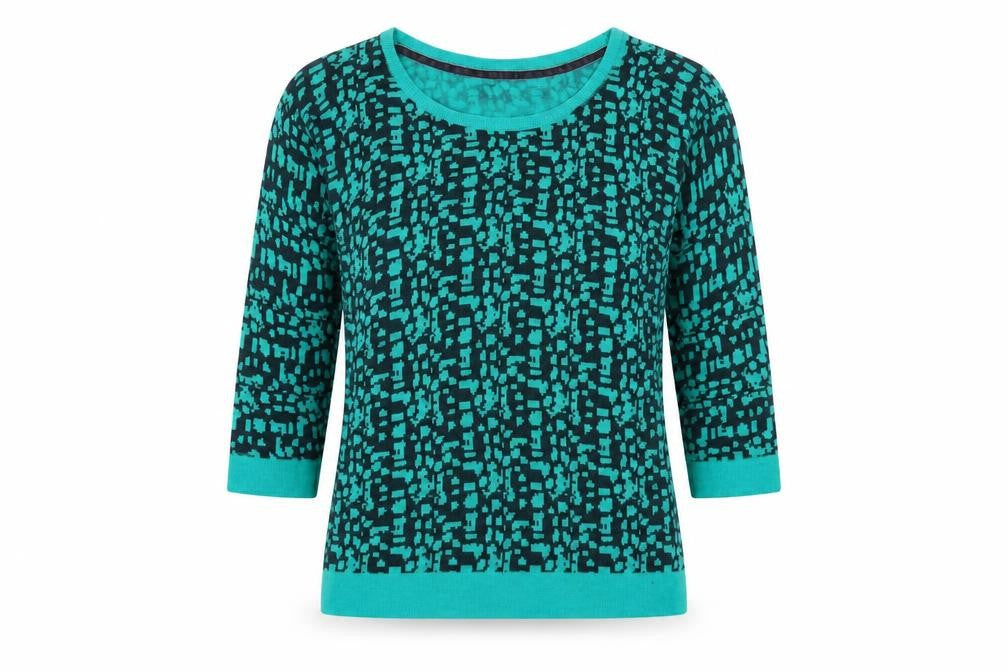 Marks and Spencer Womens Black Round Neck Geometric Acrylic Pullover Jumper Size 10