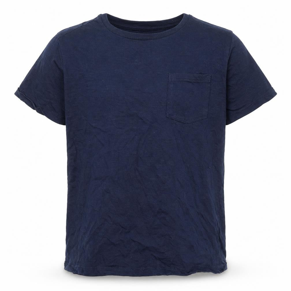 Marks & Spencer Boys Blue Cotton Basic T-Shirt Size 10-11 Years Round Neck Pullover