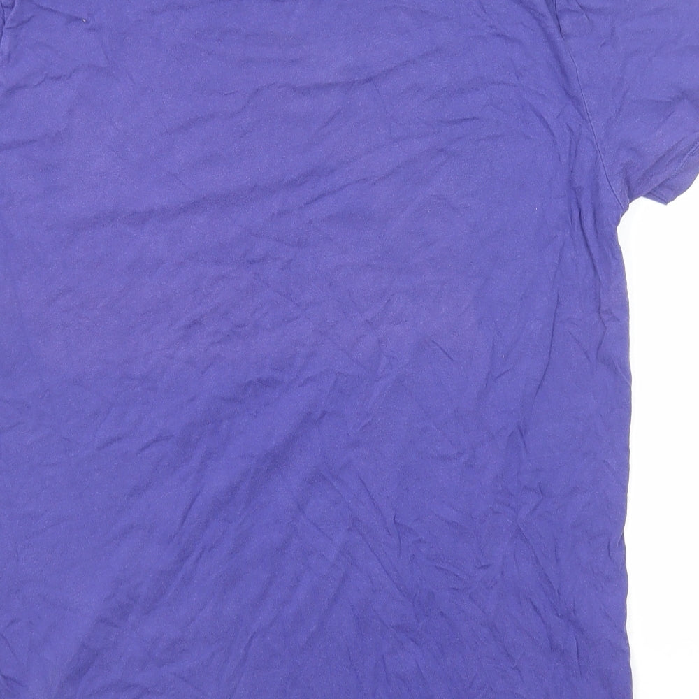 ASOS Womens Blue Cotton Basic T-Shirt Size L Round Neck