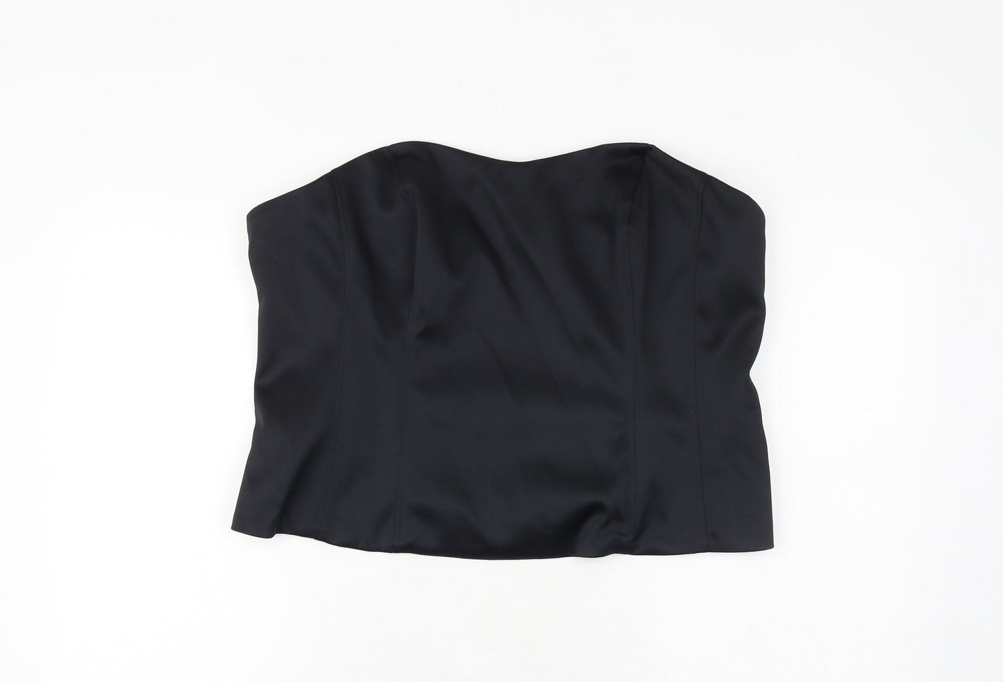 Marks and Spencer Womens Black Polyester Cropped Blouse Size 20 Sweetheart - Corset Style
