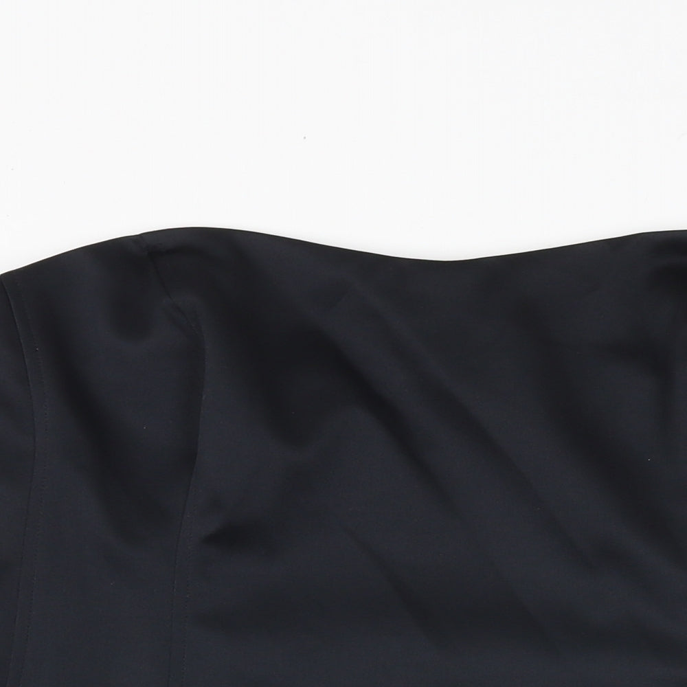 Marks and Spencer Womens Black Polyester Cropped Blouse Size 20 Sweetheart - Corset Style