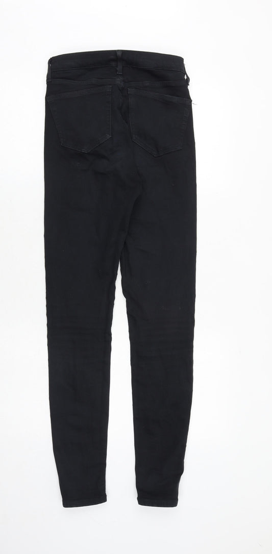 Topshop Womens Black Cotton Skinny Jeans Size 26 in Regular Zip