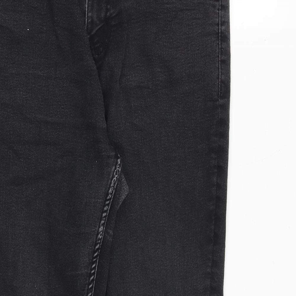 Marks and Spencer Womens Black Cotton Skinny Jeans Size 12 Regular Zip
