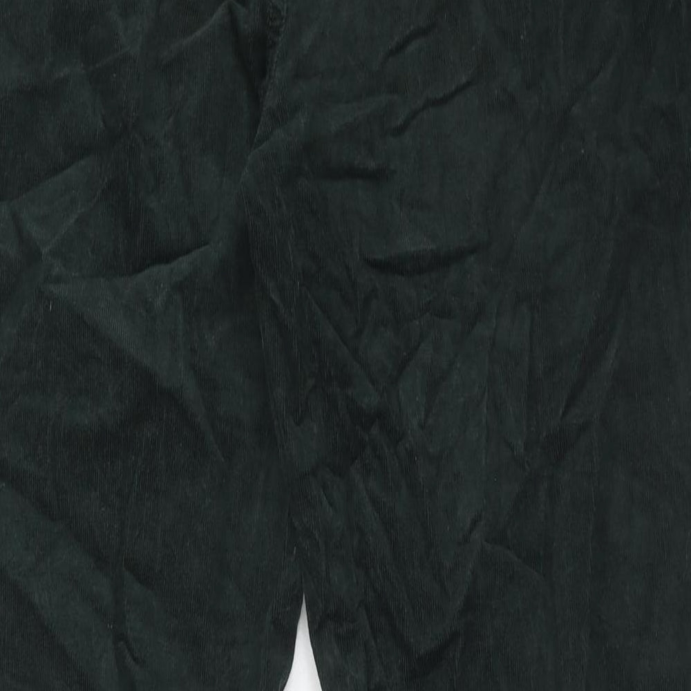 Marks and Spencer Womens Green Polyester Trousers Size 38 in Regular Zip