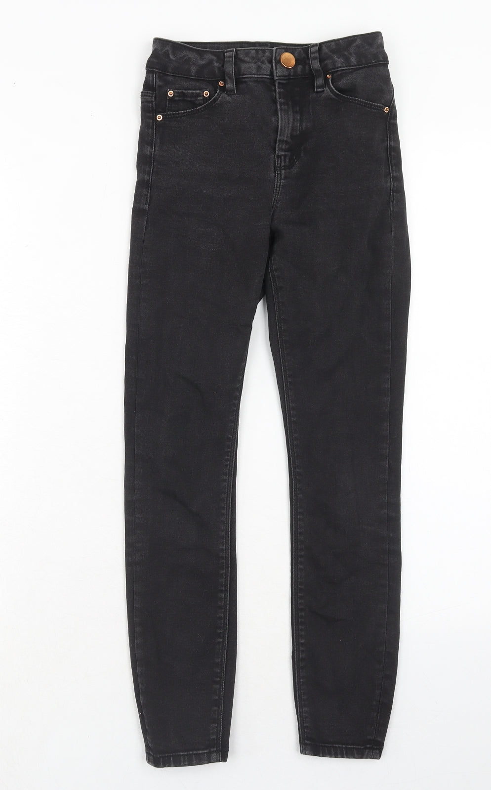 ASOS Womens Black Cotton Skinny Jeans Size 23 in L28 in Regular Zip