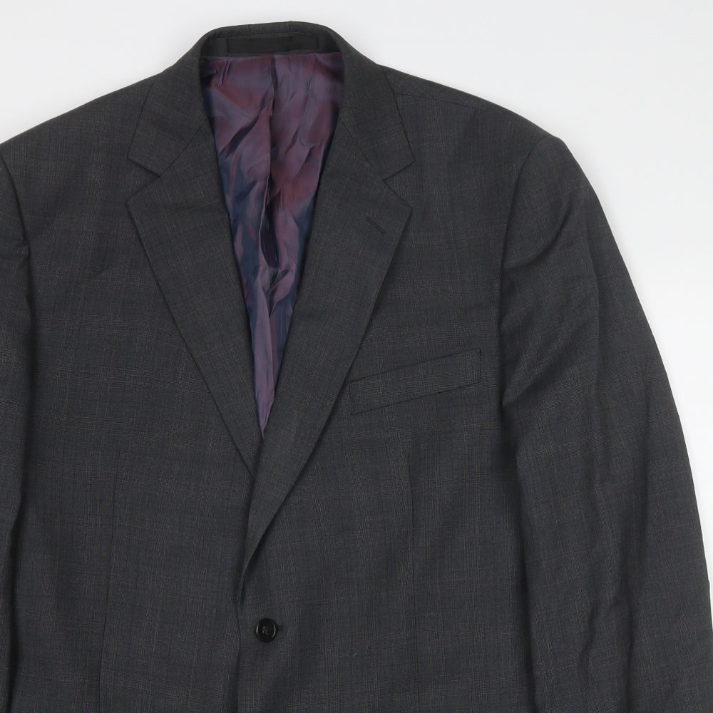 Colliezione Mens Grey Polyester Jacket Suit Jacket Size 40 Regular