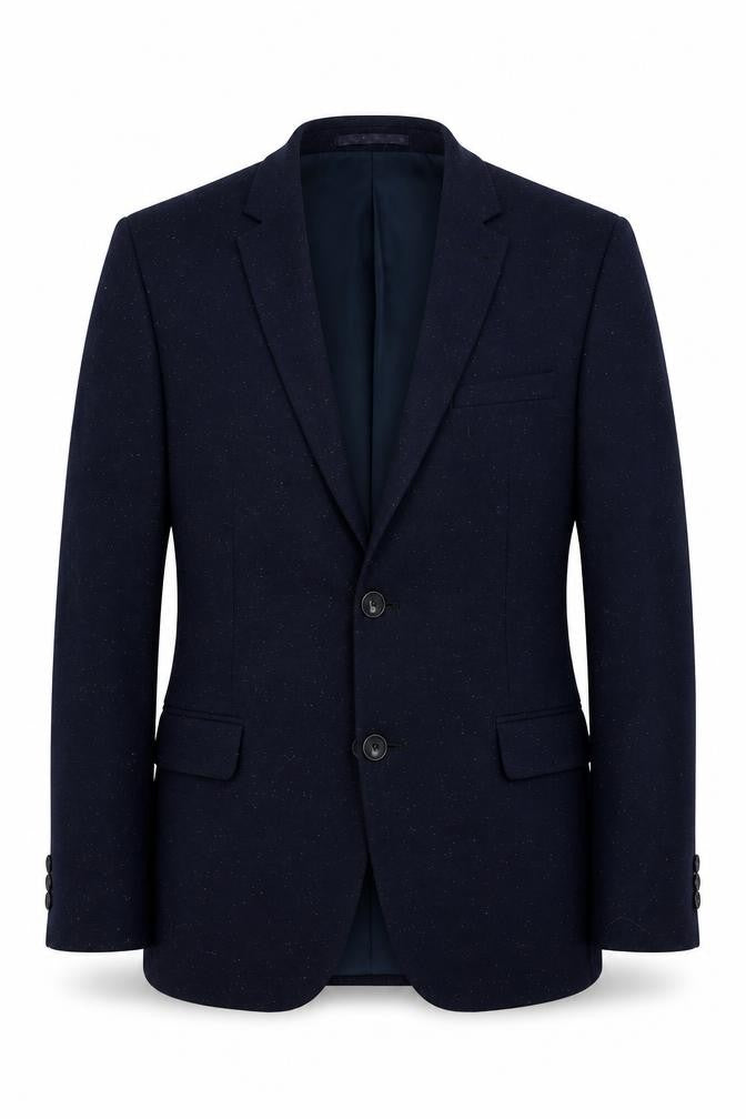Marks and Spencer Mens Blue Polyester Jacket Blazer Size 38 Regular - Flecked