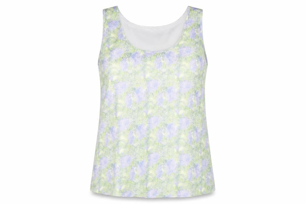 Marks and Spencer Womens Multicoloured Geometric Polyester Basic Tank Size 8 Scoop Neck