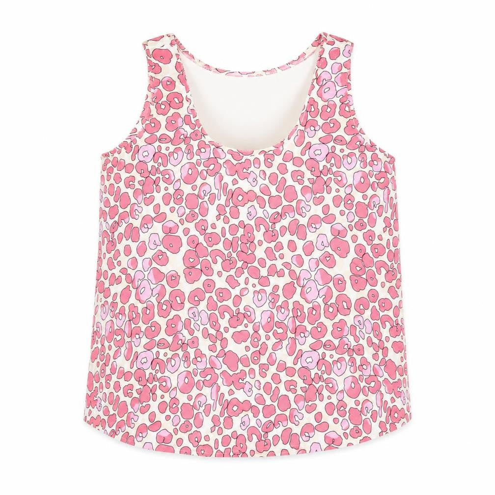 Marks and Spencer Womens Pink Animal Print Polyester Basic Tank Size 10 Round Neck